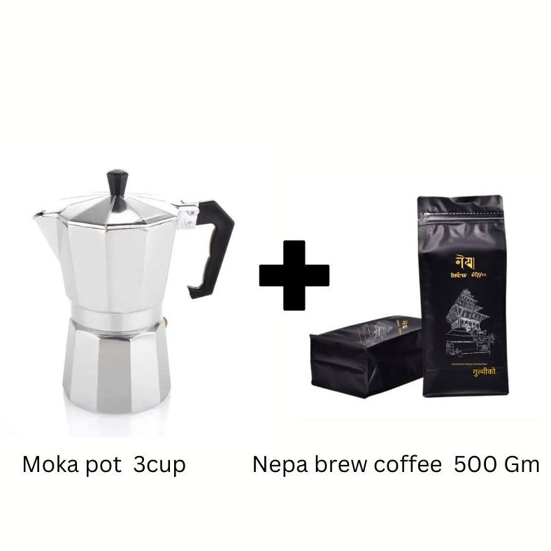 Moka Pot Cup And Ground Roasted Coffee Gm Daraz Np