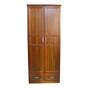 Sunrise Furniture Block Board 2 Door Wardrobe With Seesau Carving