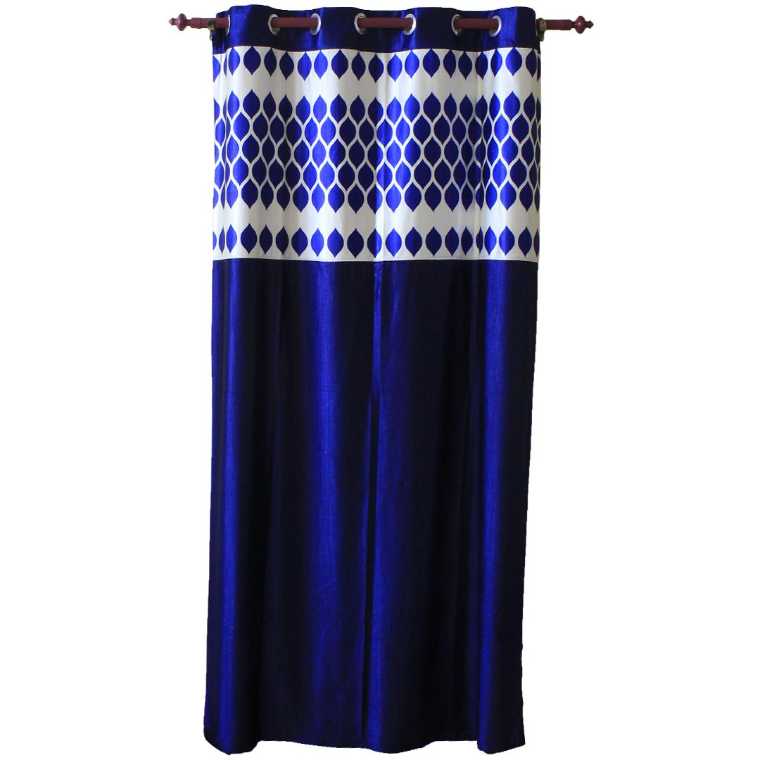 Abstract Pattern Cotton Fabric Window/Door Curtain - (Maroon/Blue)