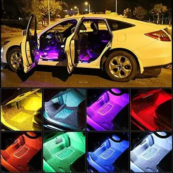Led Rgb Car Interior Decorative Floor Atmosphere Lamp Light Strip Smart Intelligent With Wireless Phone App Control
