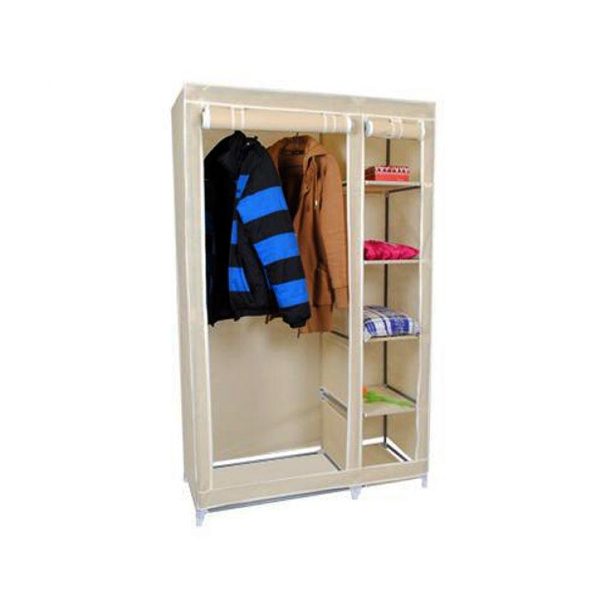 Home Wardrobe Organisers At Best Wd 3 110 Folding Wardrobe 110cm 45cm 175cm Beige