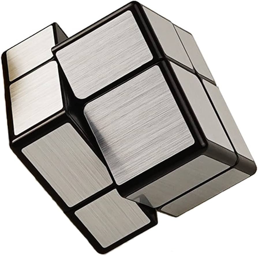 2x2 Mirror Black Body with Silver Magic Cube Mirror Silver Blocks