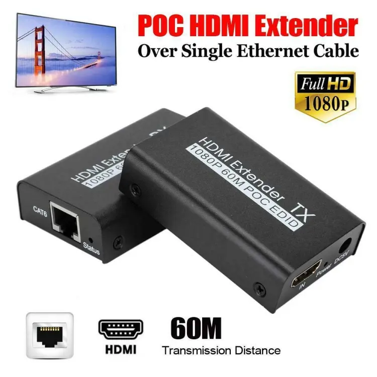 HDMI Extender 196ft/60m Over LAN Single, 46 OFF