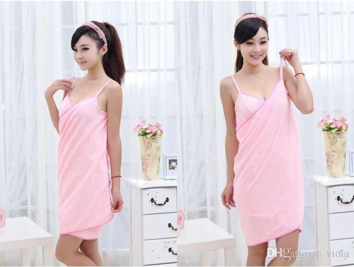 Women's Microfiber Wearable Bath Spa Wrap/Beach Towel/Bathrobe,155X80Cm