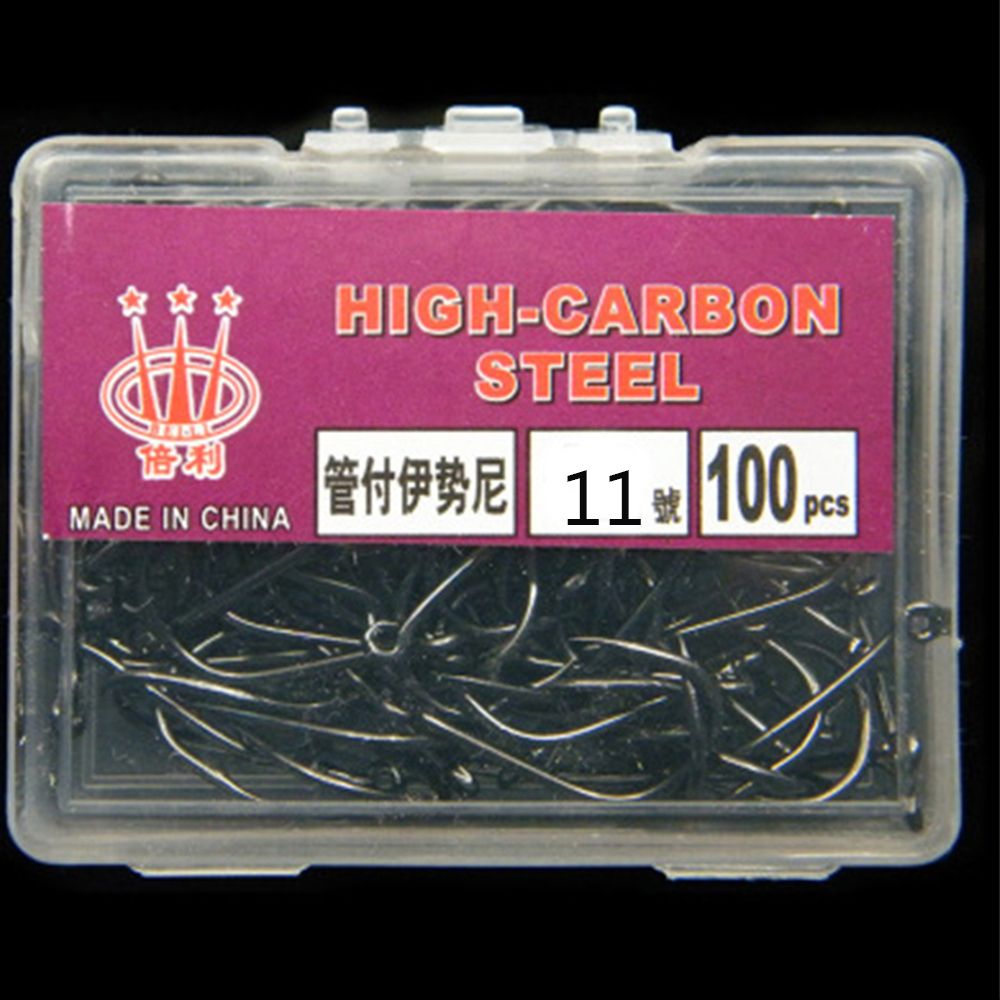 100PCS/SET High Quality Barb Carbon Steel Fishook Fish Bait Fishing ...