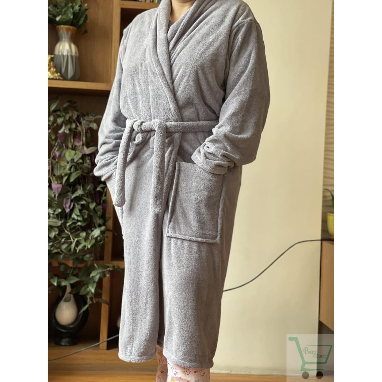 Bathing Robe Set Multicolour Unisex Micro-Fiber Bathrobe/Spa Robe (Color May Vary ...
