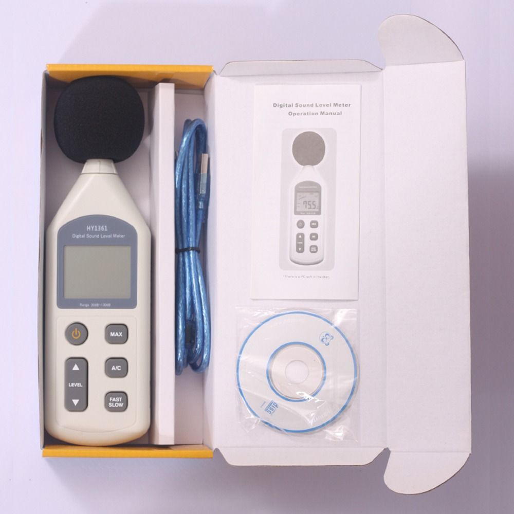 Portable 30dB to 130dB Decibel Meter Backlight LCD Display A/C Weighted ...