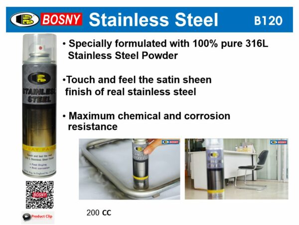 Spray Paint Stainless Steel -225g (Bosny)