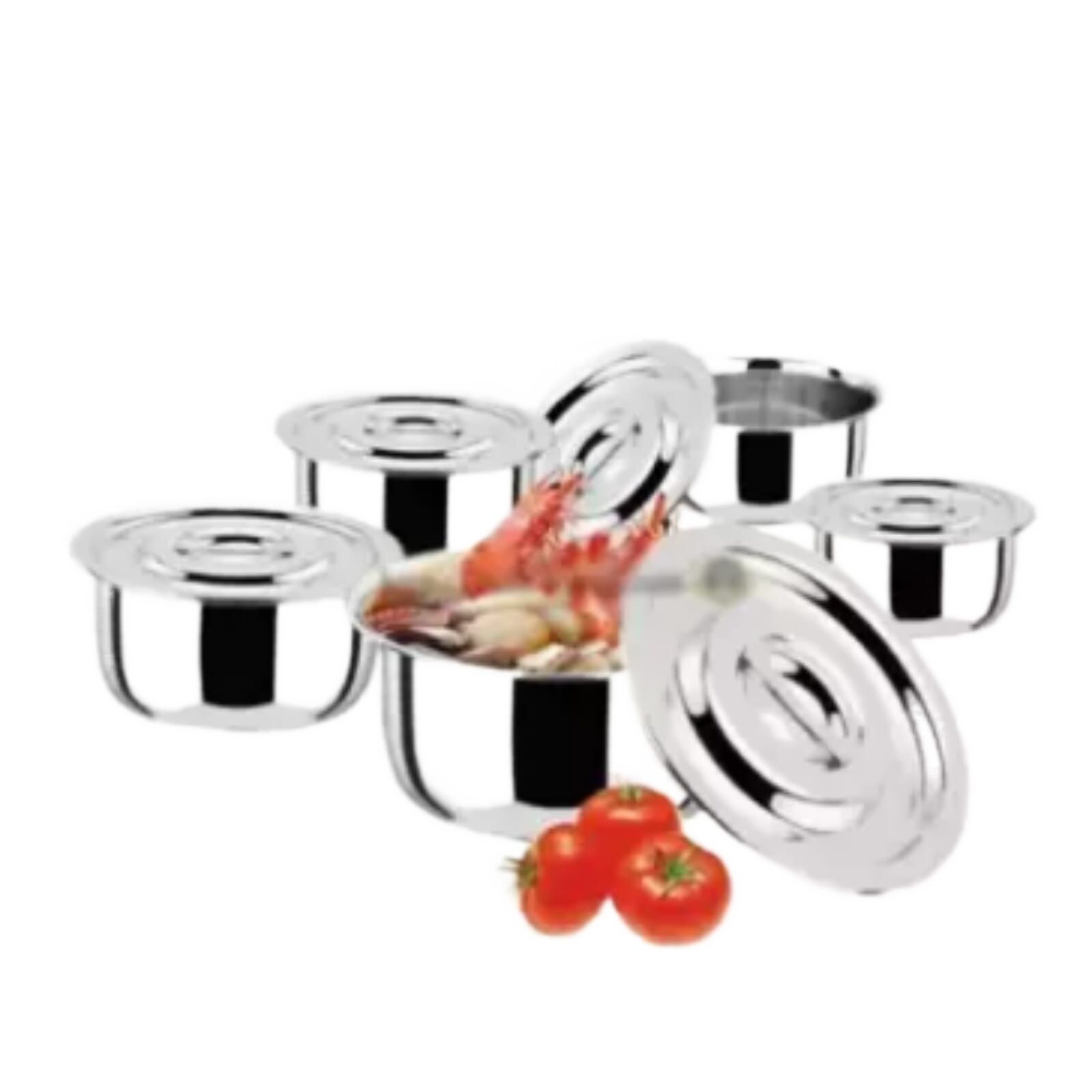 My Home 5pcs Stockpot Set Stainless Steel Stockpots