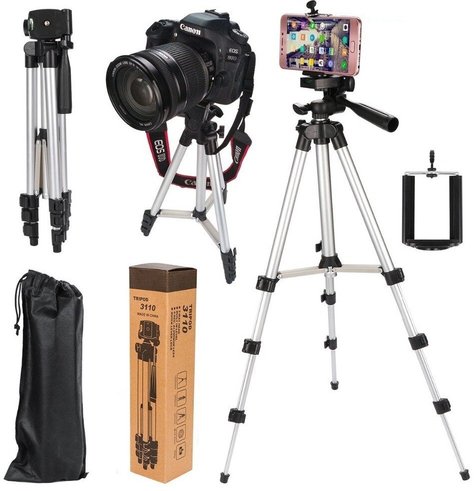 3110 Tripod Stand For DLSR Camera With Mobile Holder