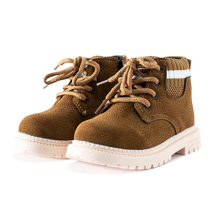 Baby Boy Ankle Length Side Zipper Lace Up Boots