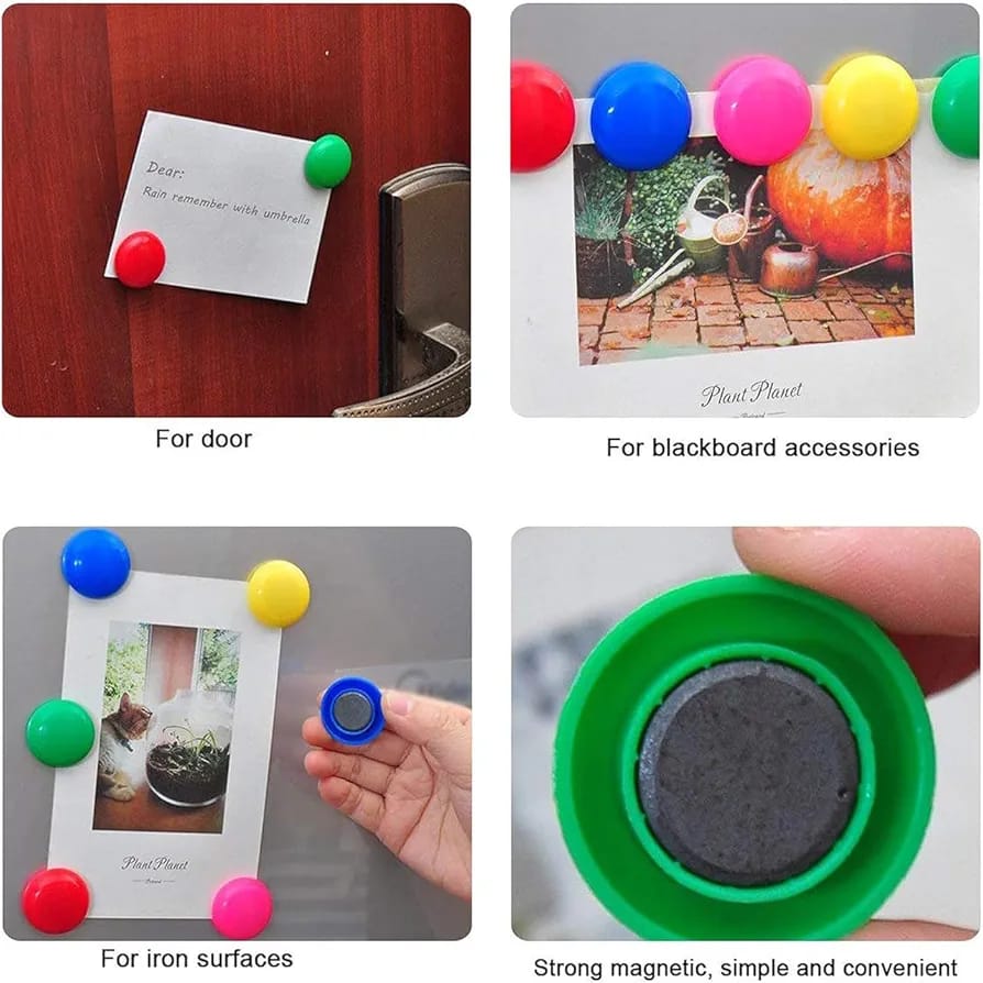Colourful Translucent Magnet Buttons for Fridge, Magnetic White Boards ...