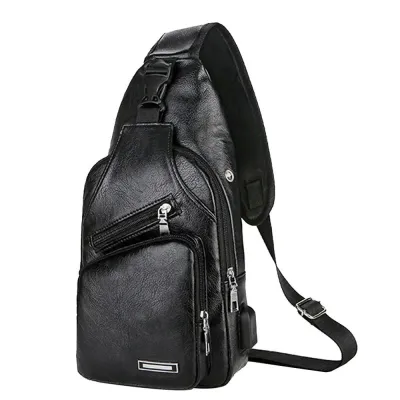 One Side Chest Bag With USB Charging Port