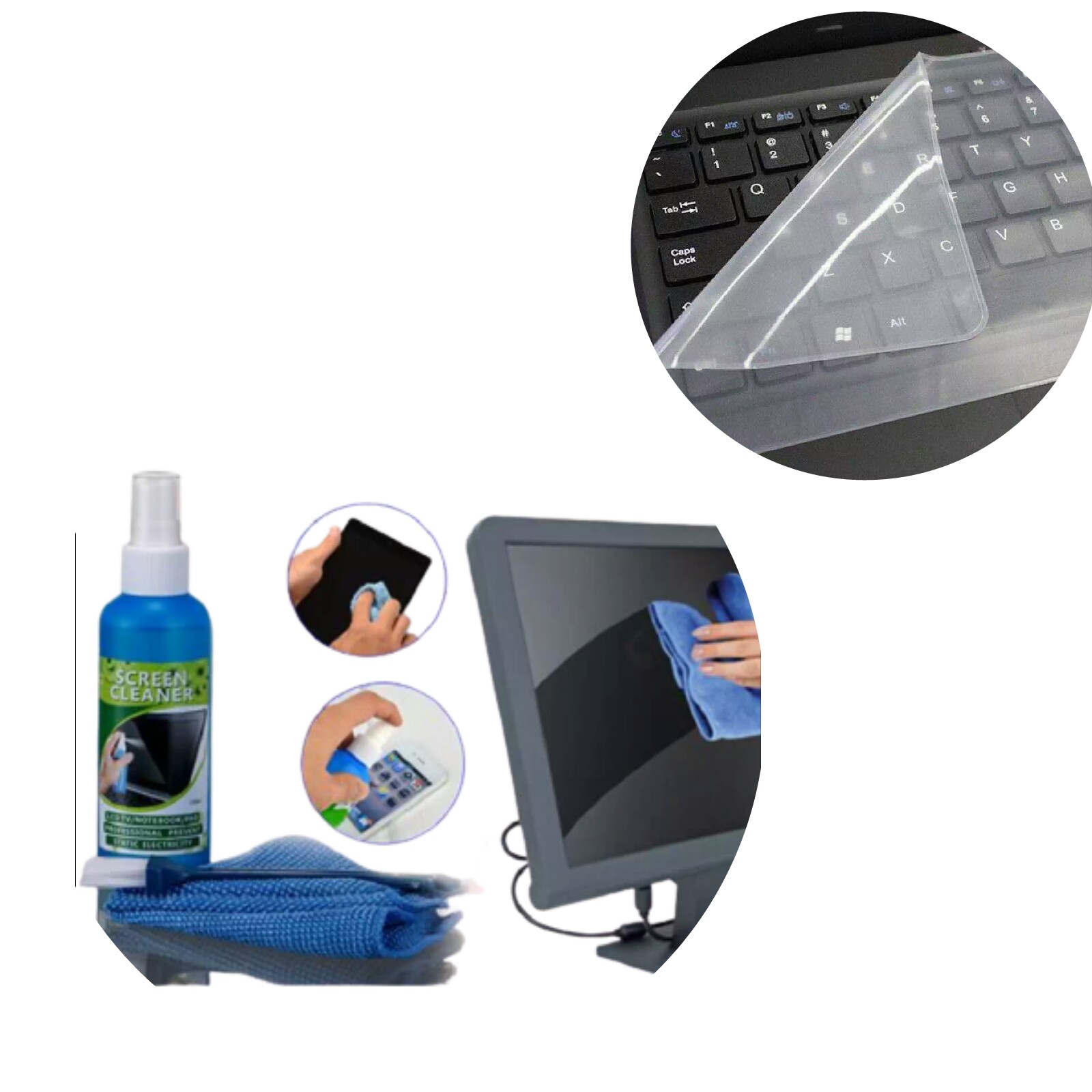 Super Cleaning Suit Screen Cleaner Kit And 14 Inch Laptop Silicone Soft ...