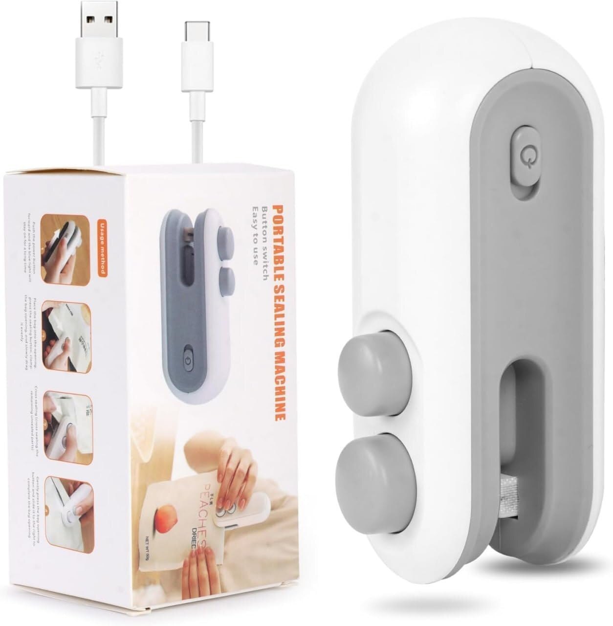 Rechargeable Plastic Bag Sealer with Cutter | Portable Heat Sealing Machine for Food Storage