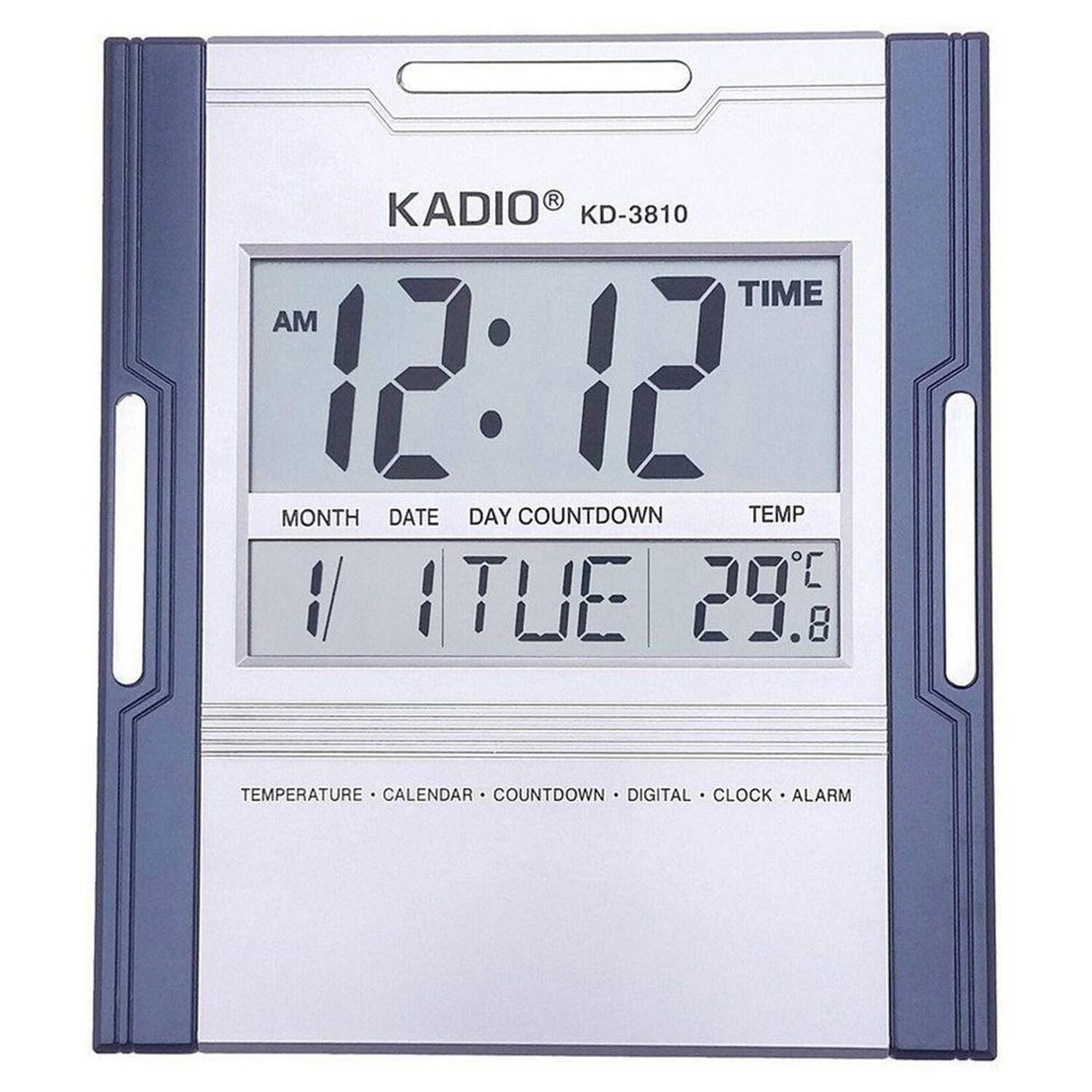 KADIO Lcd Digital Wall + Table Clock (Kd-3810N) - Blue