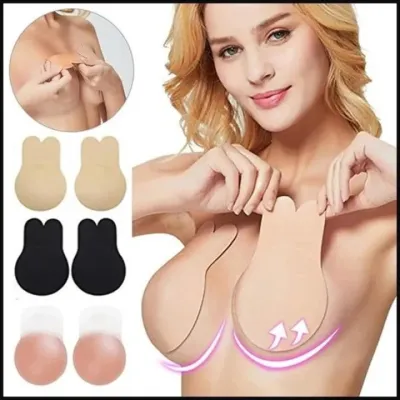 Invisible Silicone Reusable Bra Breast Lift Backless Strapless Nipple Cover  Gel Push-Up Nude Bras
