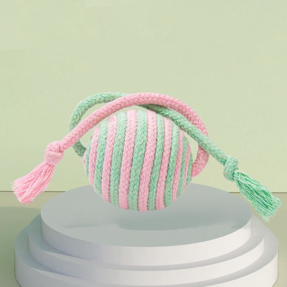 New Indoor Playing Cat Cotton Rope Ball Sounding Dog Cat Cat Ball Toy ...