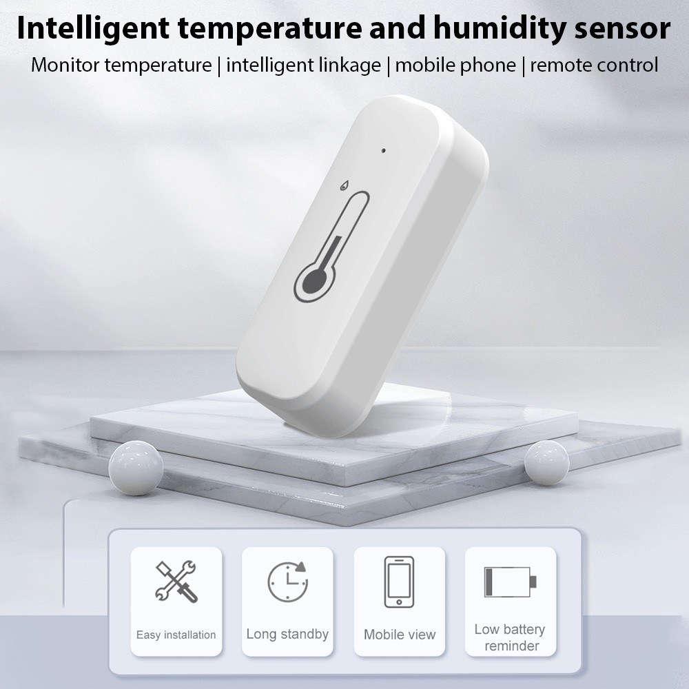 WiFi Temperature Humidity Sensor Tuya APP Smart Control Mobile Phone Reminder Sharing Device Smart Temperature and Humidity Monitor for Home Greenhouse. 