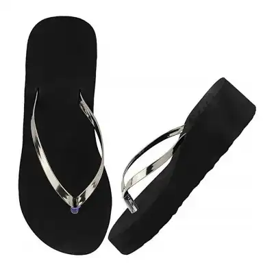 Fancy black slippers hot sale