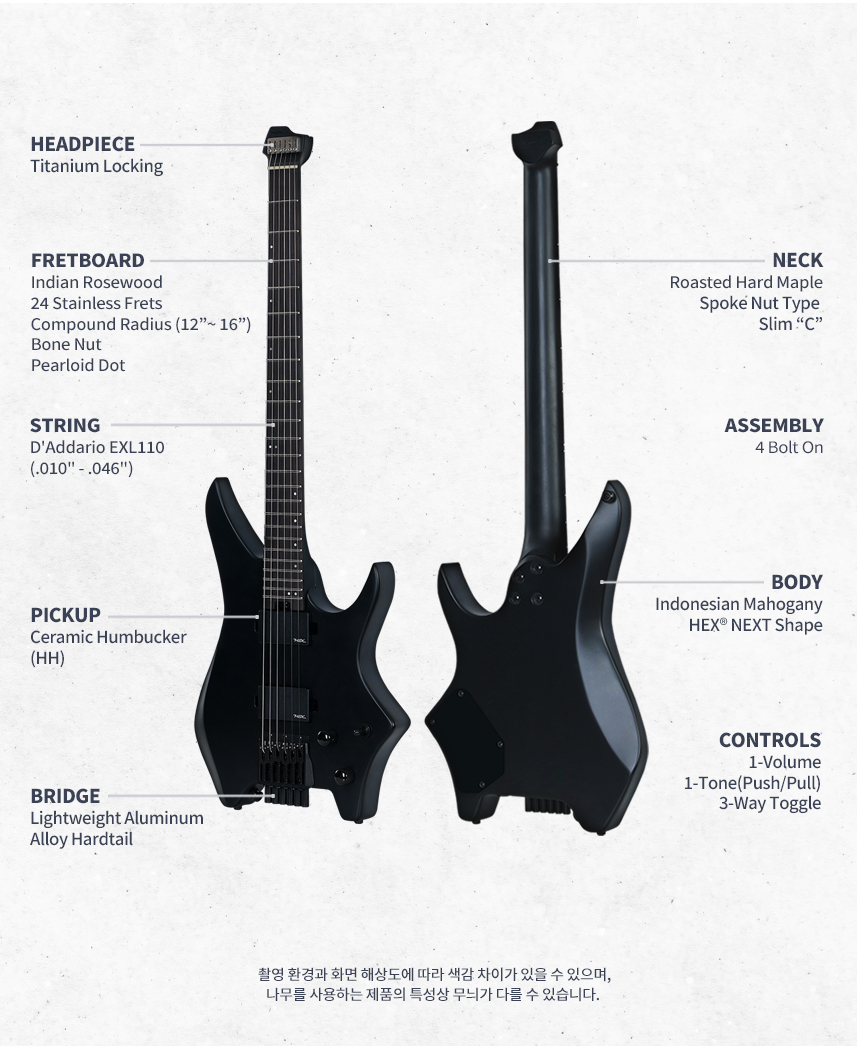ギター HEX guitars N400 Black N400 S/BK - HEX Guitars
