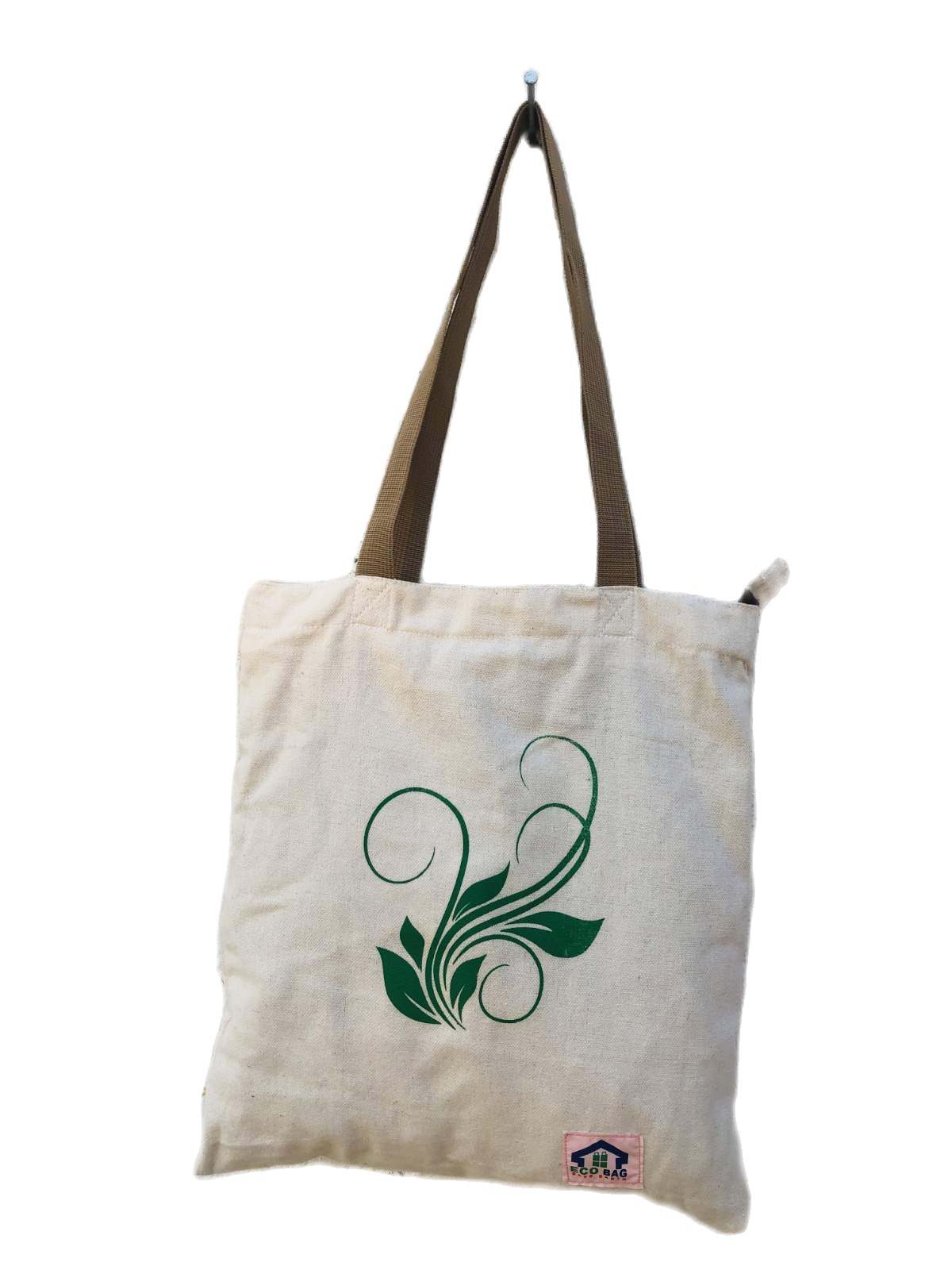 Light Grey Colour With Green Leaf Printed Tote Bag For Women