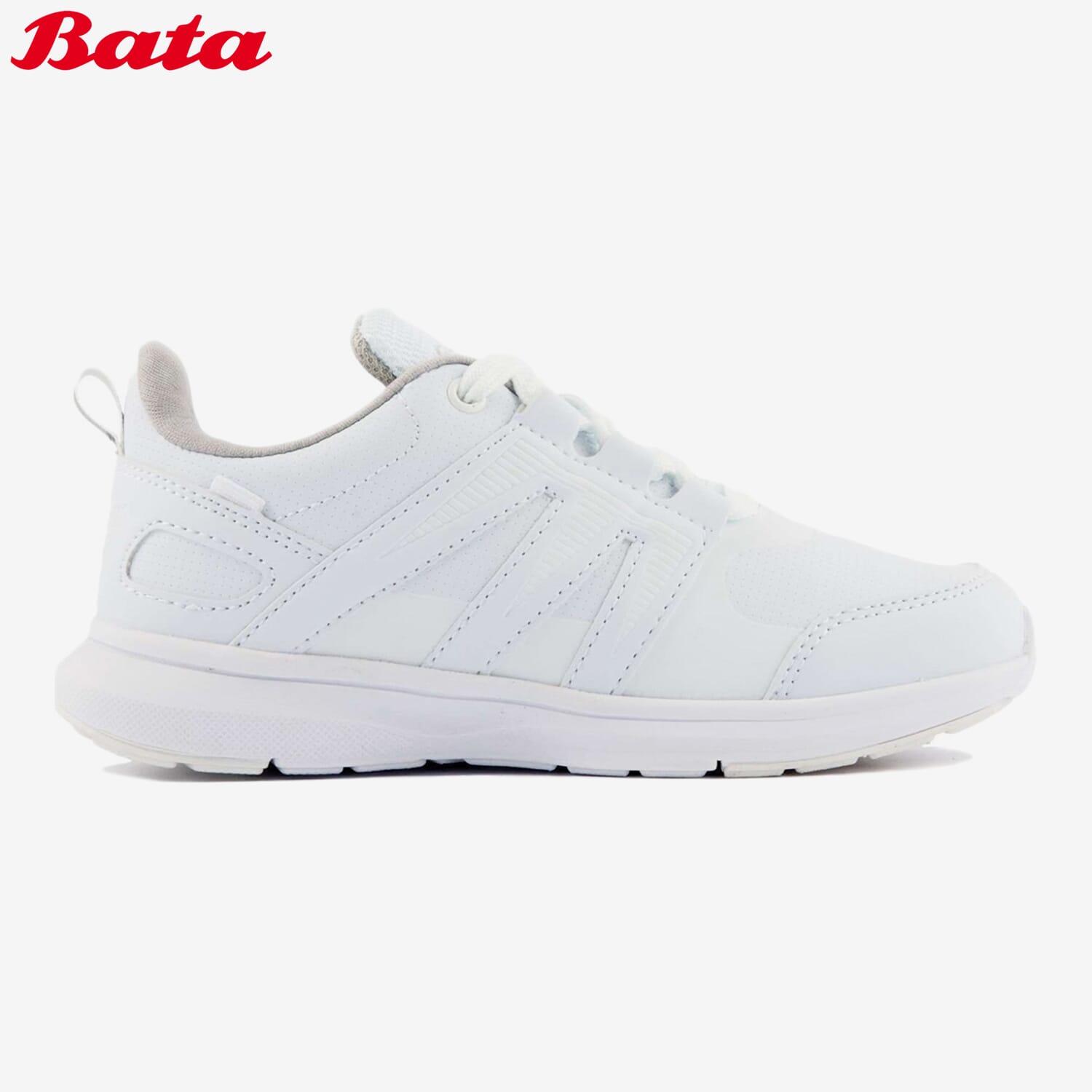 Bata B.First B.Lite Lace-Up Kids Unisex School Shoes (White) 3811177