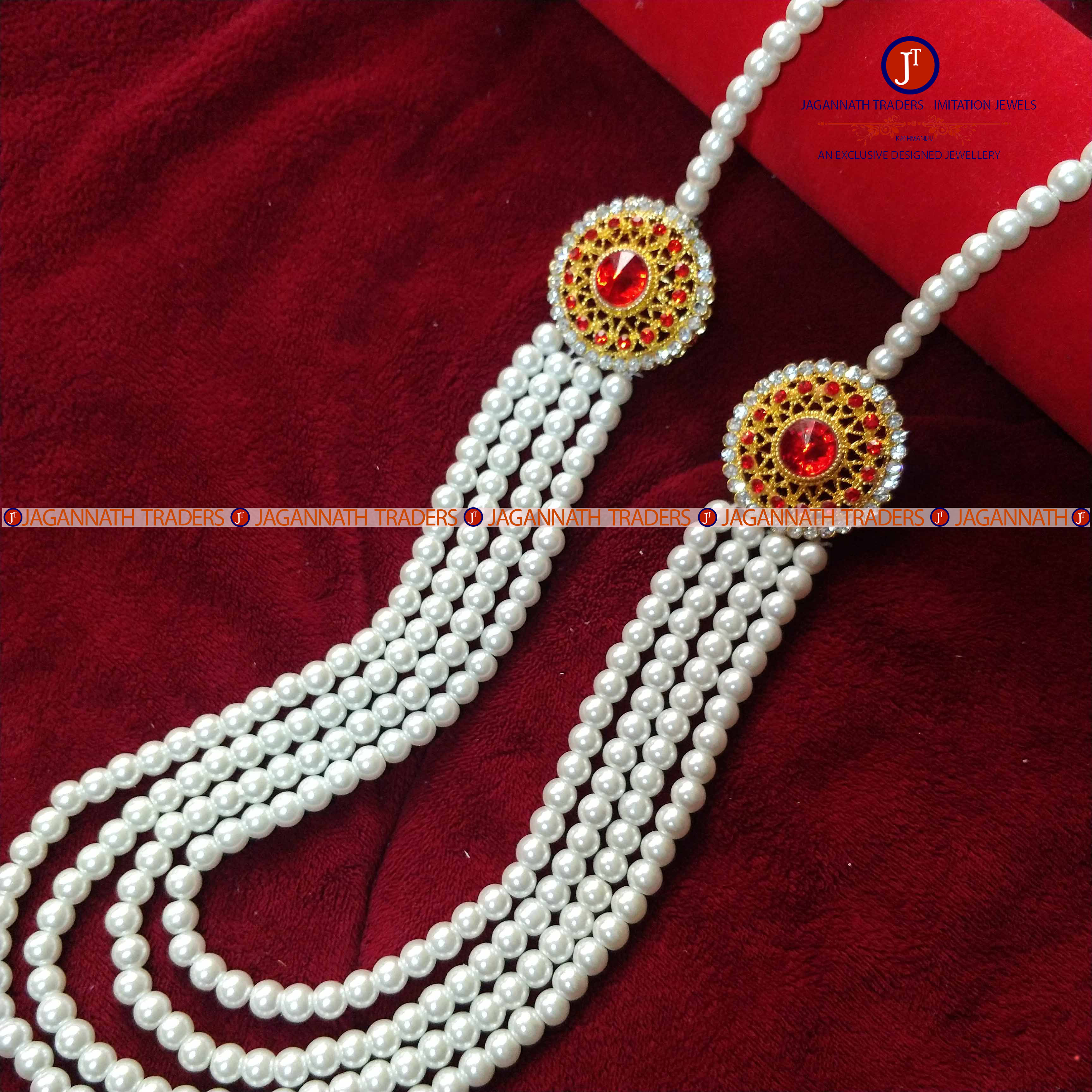 Gold Plated Stone Studded Wedding Mala 
