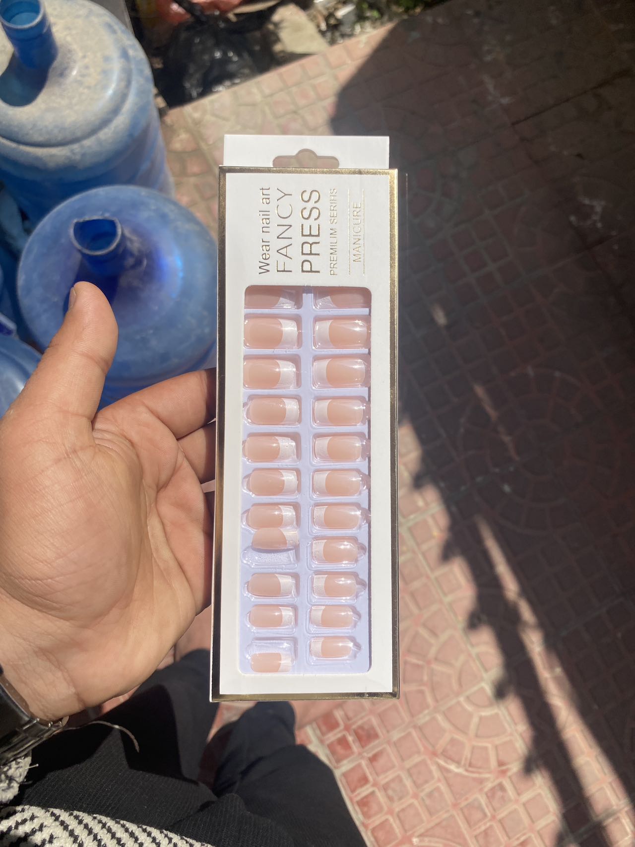 24 Pcs Nude Press On Nails With Tape Glue