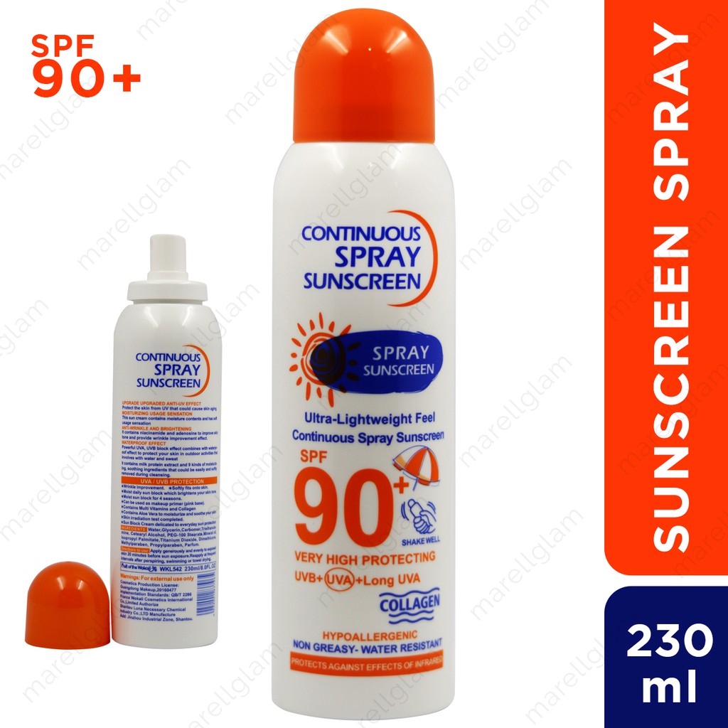 continuous spray sunscreen spf 90