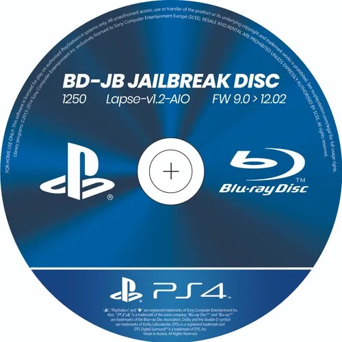 PS4 BD JB- Blu-ray Disc Verbatim- Lapse 1.2 AIO Firmware 9.00-12.02 EUR