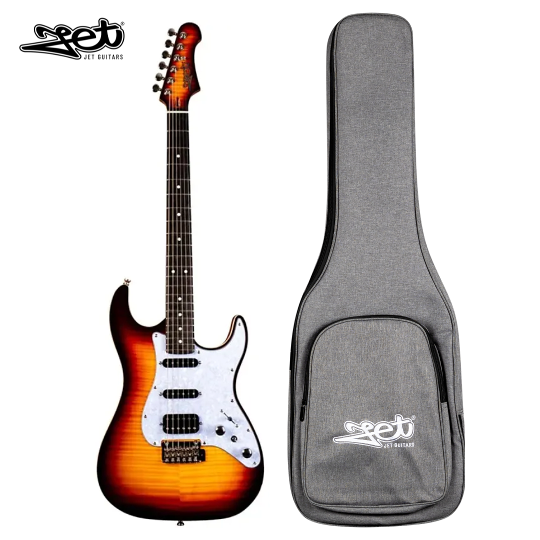 Jet Guitars JS 600 BS HSS Roasted Maple Sunburst w/ Gigbag
