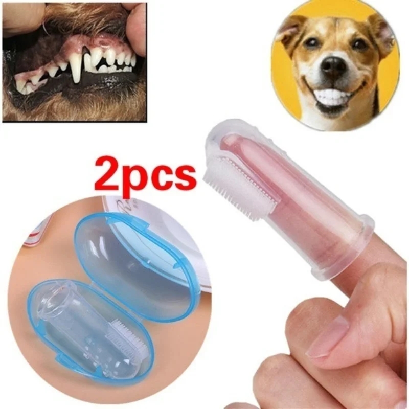 5 Pack Soft Silicone Finger Toothbrushes For Dogs And Cats - Bad Breath Tartar Teeth Cleaning Tool Puppy Cleaning Supplies:Pet Supplies
