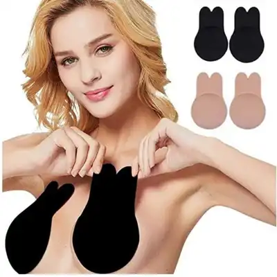 Self-Adhesive Invisible Silicone Reusable Bra Breast Lift Backless  Strapless Nipple Cover Gel Push-Up Nude Bras - Assorted Color