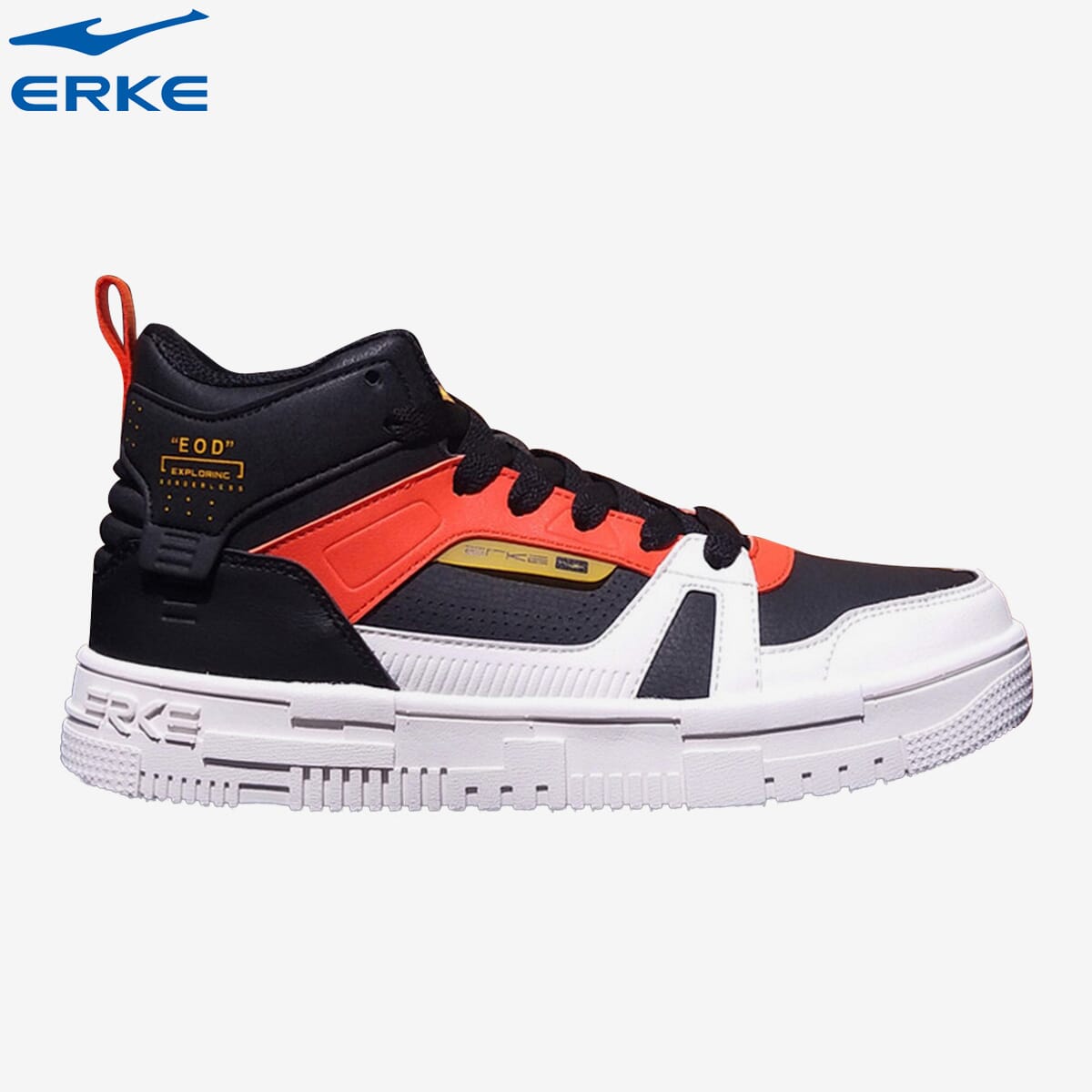 ERKE Skateboard Shoes Black/D.Orange 