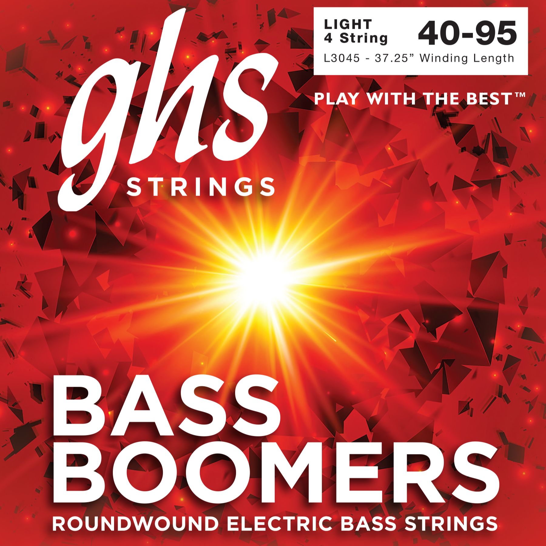 GHS Strings L3045X Bass Boomers Roundwound Electric Bass Guitar Strings - .040-.095 Light Long Scale