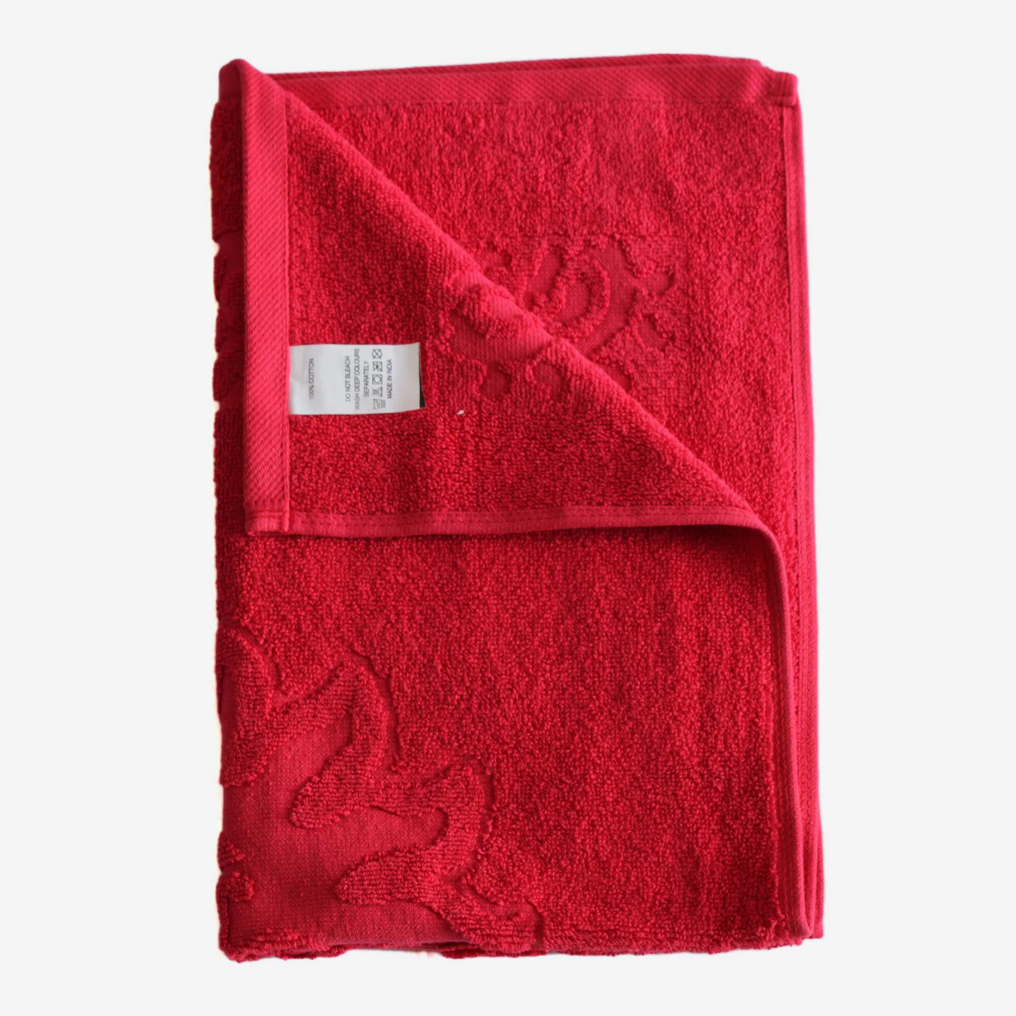 Red Color Cotton Hand Towel 15 x 25 Inches