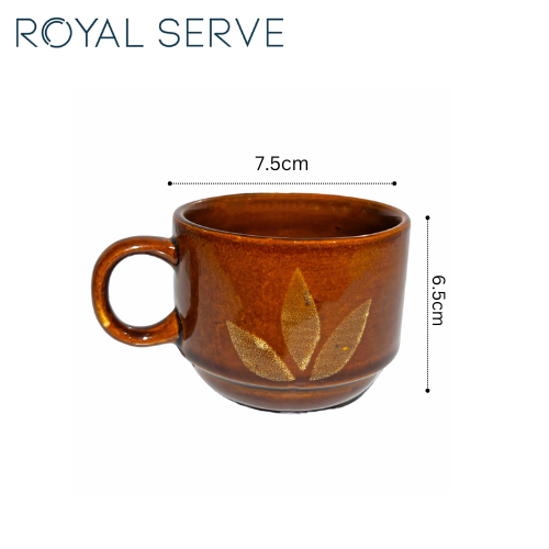 Tea/Coffee Cup Set Ceramic Natural Royal Serve Set of 6 pcs Daraz