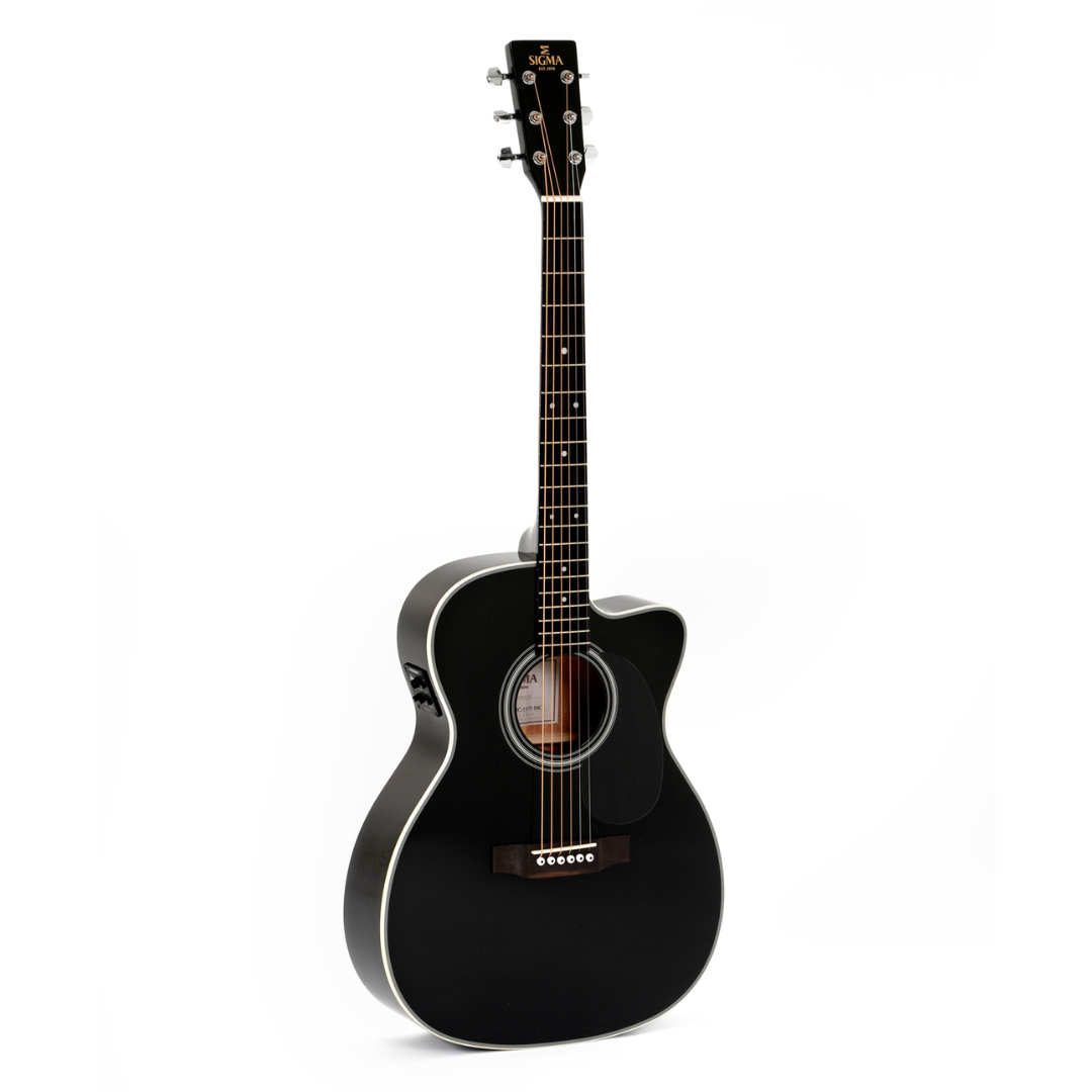 Sigma Guitars 000MC-1E-BK Auditorium Acoustic Electric Guitar