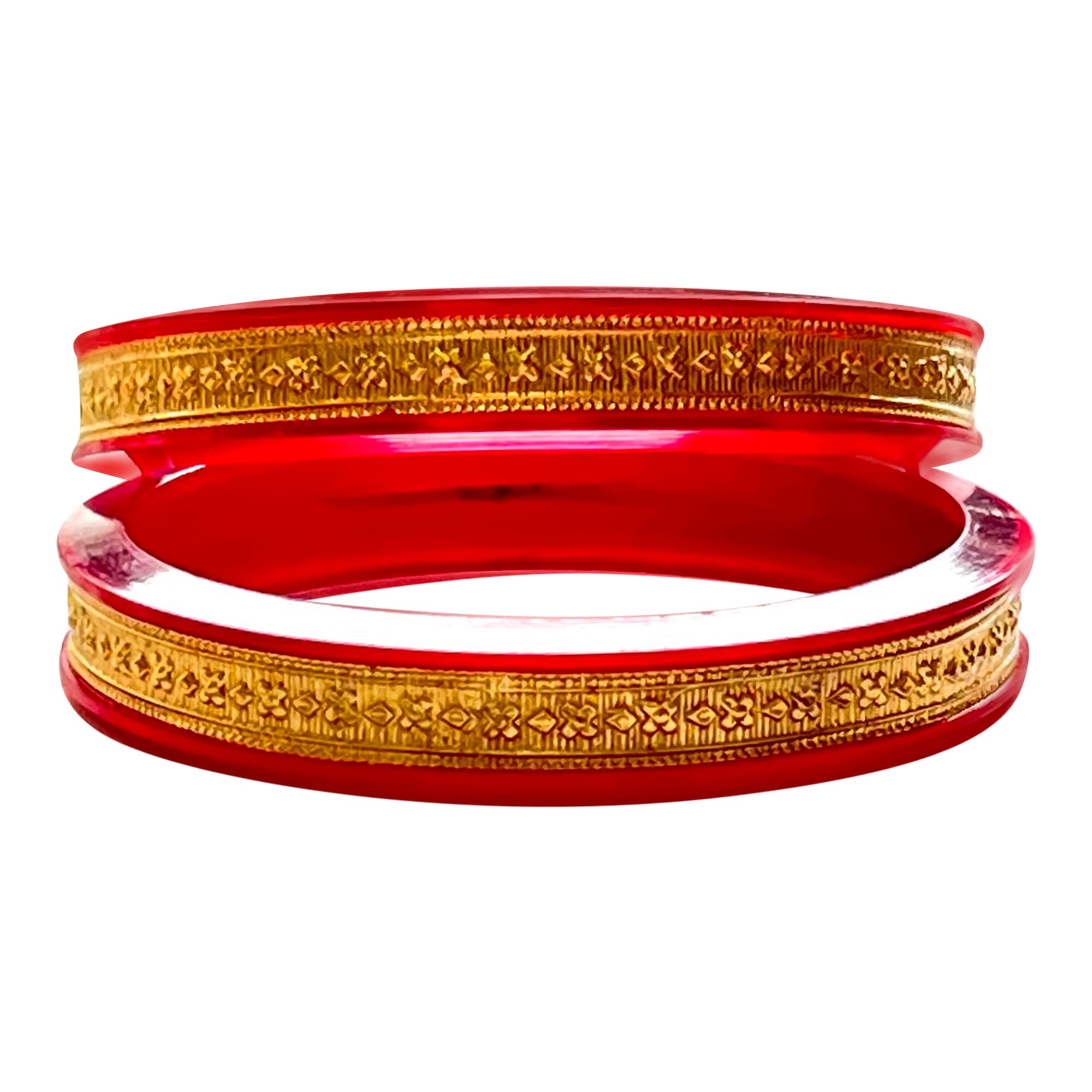 Gold red bangle on sale design