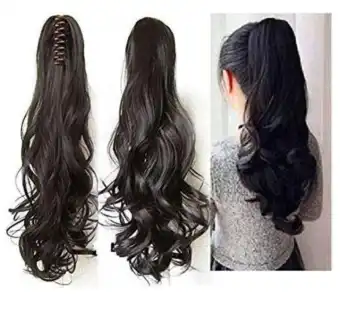 Hair Extension 2 2 Feet Synthetic Straight Curls Ponytail With