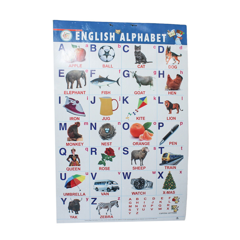 Multicolor English Alphabet Nepali Barnamala 2 in 1 Chart For Kids ...