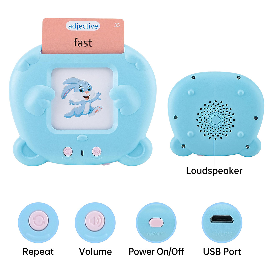 224 Words Card Early Education Learning Device, Talking Toy Flash Cards ...