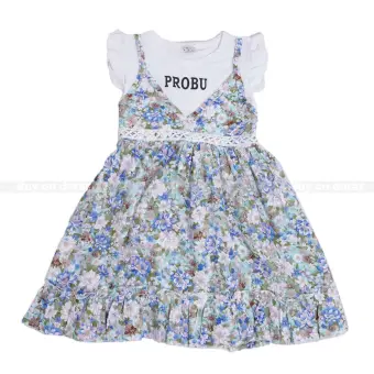 blue floral baby dress