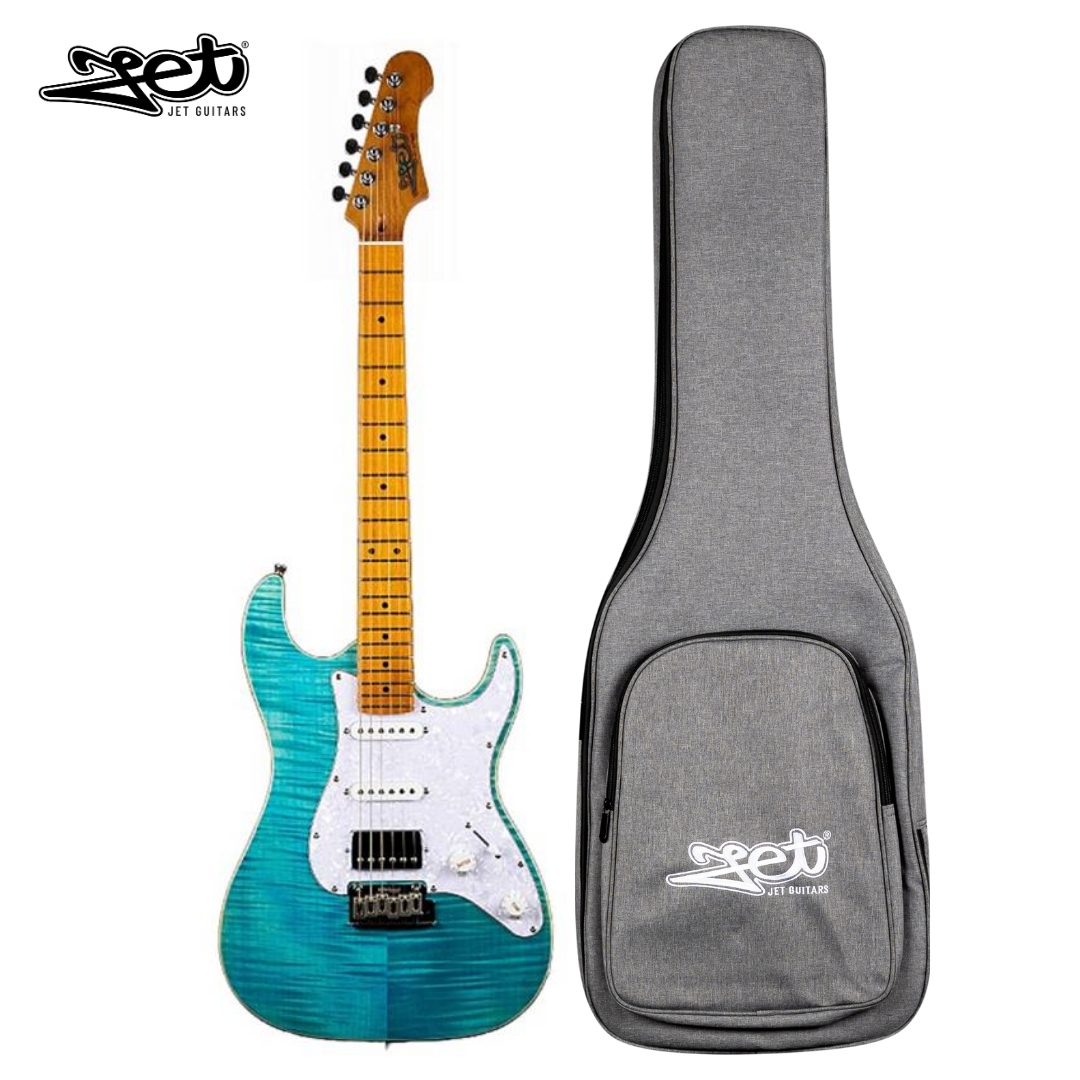 Jet Guitars JS 450 OBL HSS Roasted Maple Ocean Blue w/ Gigbag
