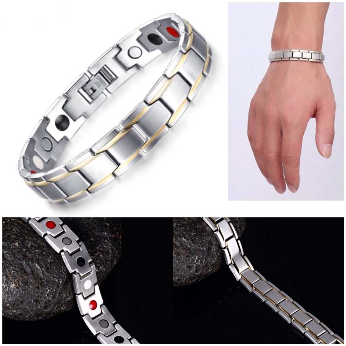 7 In 1 Titanium Silicone Magnetic Energy Armband Power Bio Bracelet Health  Pain Relief Magnet Health Bracelet Bangle | Fruugo NO
