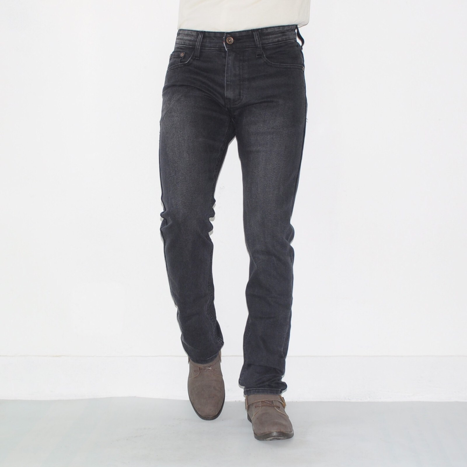 Black Wash Stretchable Slim Fit Jeans Pant For Men