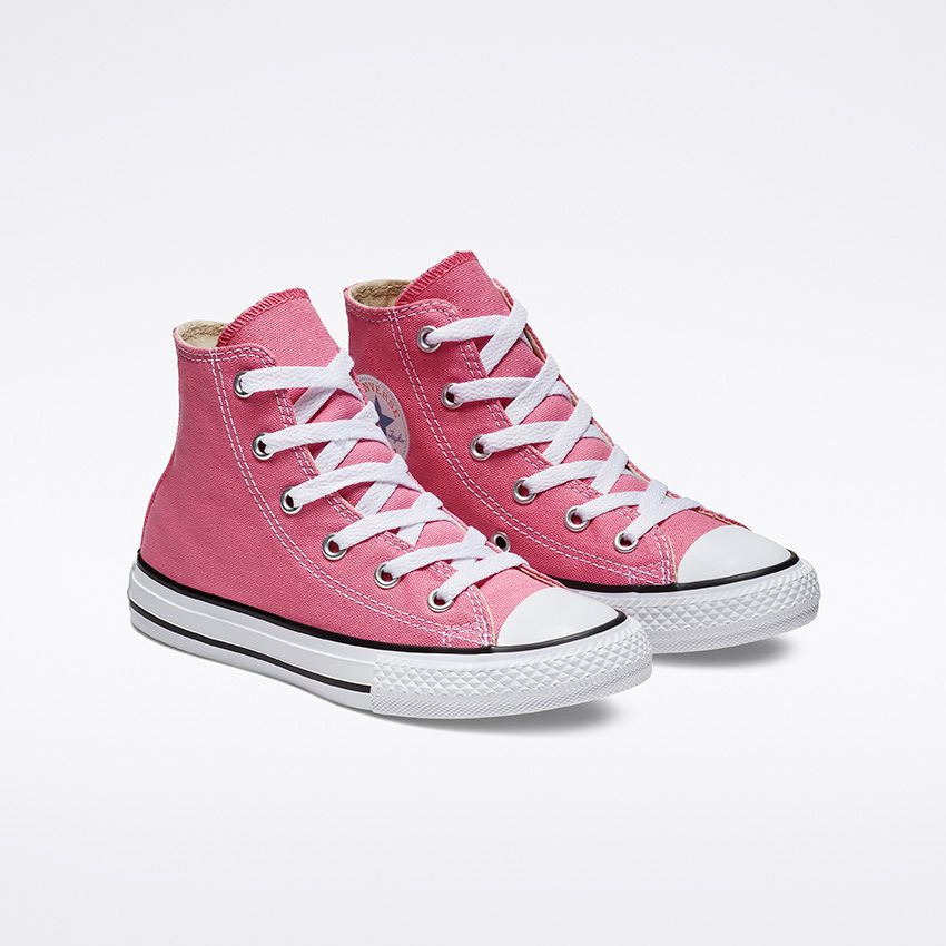 pink high top converse youth