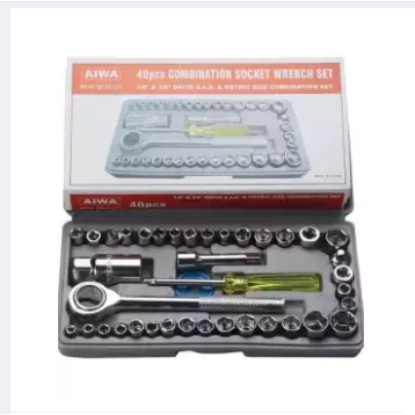 40pcs in 1 Combination Tool Kit Set of Car Tools Toolbox Sleeve Wrench Repair To