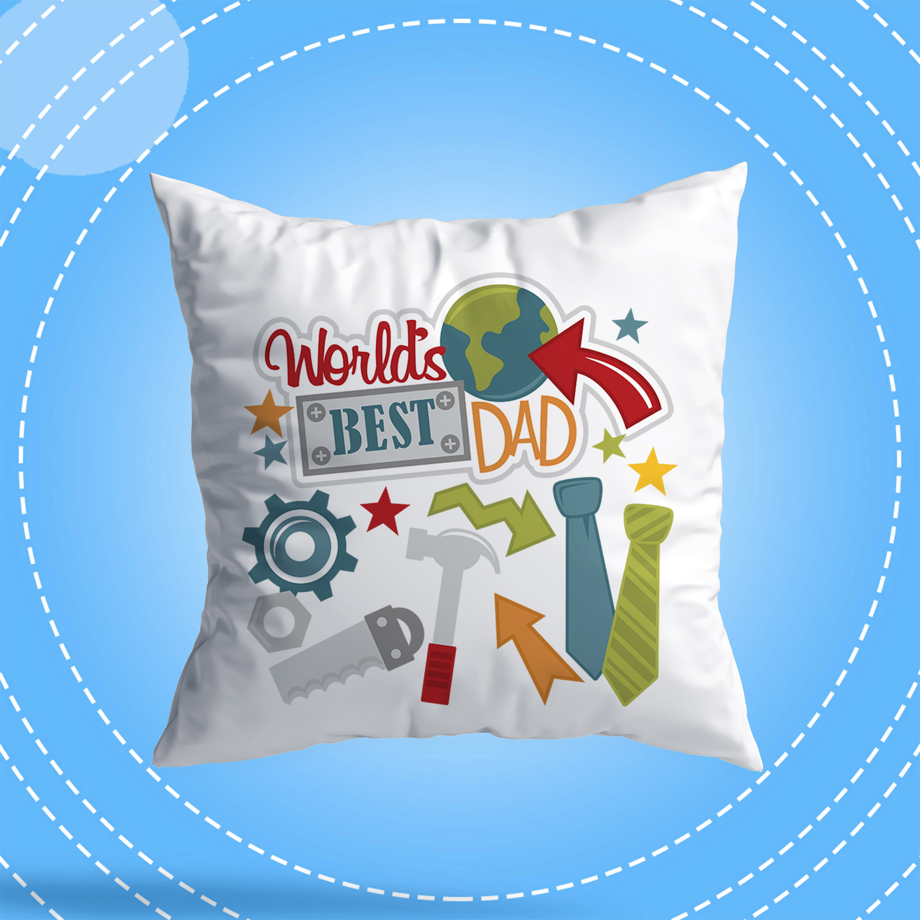 World Best Dad Cushion For Fathers Day